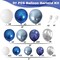 Blue White Silver Balloon Arch Kit, Navy Blue Silver White Balloon Garland with Metallic Dark Blue Light Blue Silver Balloons for Boys Men Birthday Baby Shower Graduation Wedding Party Decorations